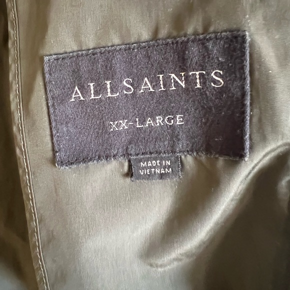 AllSaints Fursdon Lightweight Ramskull Hooded Windbreaker Jacket XXL MSRP: $245 - Picture 6 of 6
